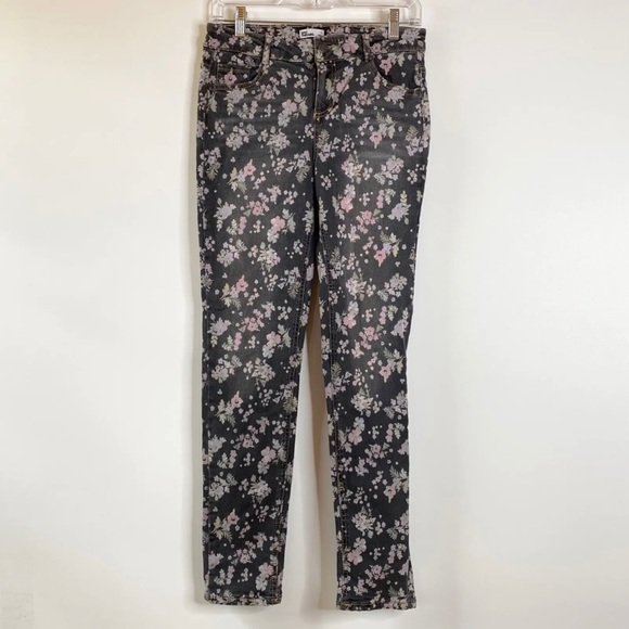 Epic Threads Girls Floral Skinny Jeans Sz 16 Gray Baby Pink Distressed Stretch - Picture 12 of 12